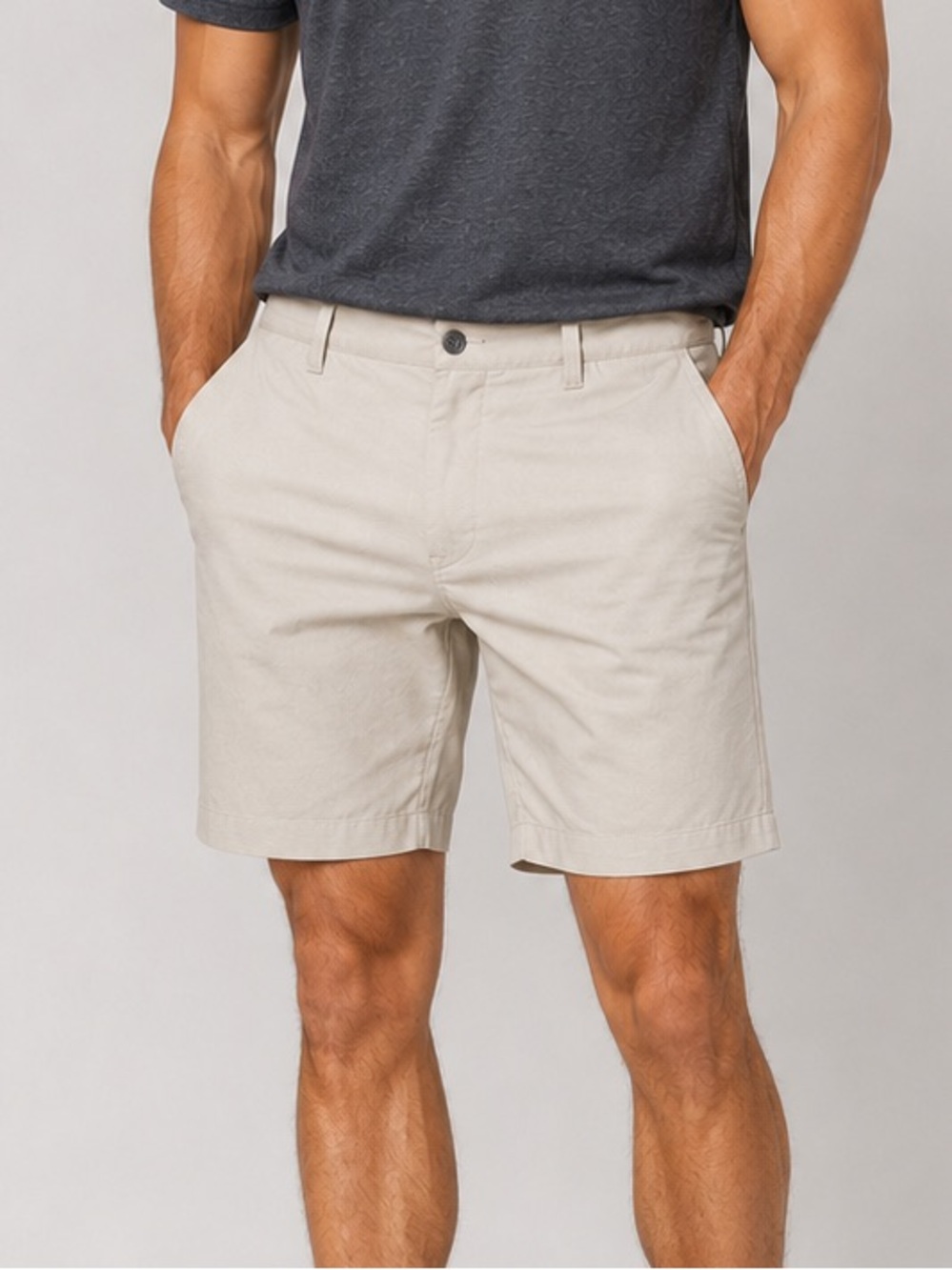 ADIDAS Men’s 30 Beige Hybrid Shorts Belt Loops Zip Up Fly 2 Front Pockets